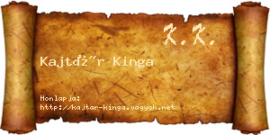 Kajtár Kinga névjegykártya