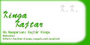 kinga kajtar business card